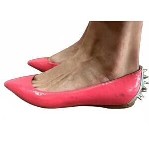Ruthie Davis Boca Neon Pink Patent Leather Spiked Flats – US 8 / EU 38